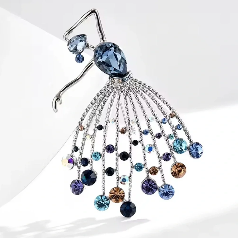 Luxe Ballet Dancer Crystal Brooch